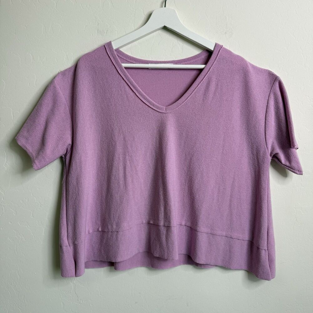 Six Fifty Size S Oversized Short Sleeve Terry Cropped Top Loungewear Athleisure